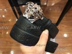 AAA Quality Versace Adjustable Leather Belt Prcie - Silver Medusa Buckle 